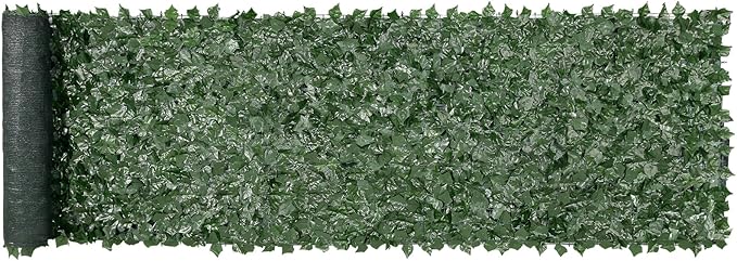 VEVOR Artificial Ivy Privacy Fence Screen, 39 x 158 in Faux Ivy Vine Leaf Hedges Fence, Greenery Privacy Fence with Mesh Cloth Backing, Green Wall Decoration for Outdoor Garden, Yard, Balcony