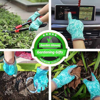 Gardening Gloves for Women Thorn Proof Garden Gloves, Leather Womens Garden Gloves Puncture Resistant, Touch Screen Working Gloves for Digging,Weeding,Planting Medium
