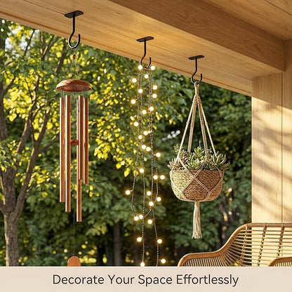 4Pack 2.5in Ceiling Hooks for Hanging Plants Black