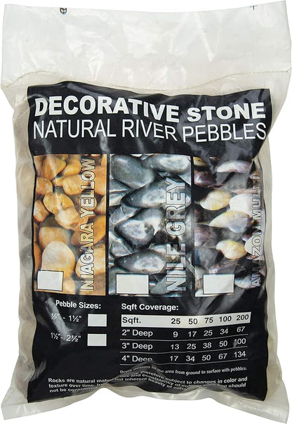MSI Nile Decorative Polished Gray Pebbles, 1.2 inch - 2.4 inch, 40 lb. Bag (55 Bags/Pallet)