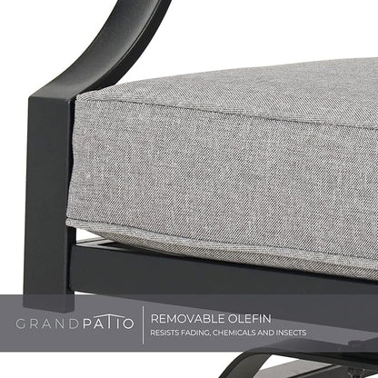 Grand patio 2-Piece Patio Furniture Sets Patio Chair Motion Chairs Set Chat Set with Grey Cushions, Shake of 5-10°, Matched with Different Types of Tables