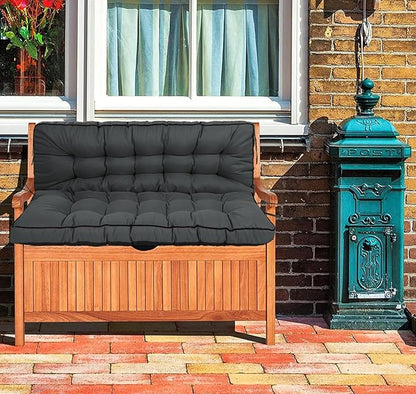 Swing Replacement Cushions with Backrest, 2 or 3 Seater Waterproof Non-Slip Overstuffed Swing Pad, Indoor/Outdoor Bench Cushion for Porch Chair Swings Garden Furniture (Dark grey, 40 * 63 in)
