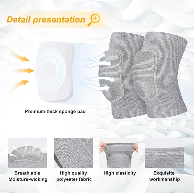 Volleyball Knee Pads for Dancers, Soft Breathable Knee Pads for Men Women Kids Knees Protective, Knee Brace for Volleyball Football Dance Yoga Tennis Running Cycling Workout Climbing
