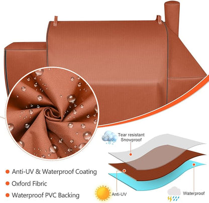 QuliMetal Grill Cover for Pit Boss Competition Series 1600, Pro Series 1600 Elite Wood Pellet Grill, PB1600CS, PB1600PS2, PB1600PSE, 600D Waterproof Fade Resistant Pit Boss 1600 Grill Cover, Brown