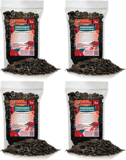 Gardenera Premium Pomegranate Potting Soil Mix - Ideal Nutrient Blend for Growing Robust, Flavorful, and Bountiful Pomegranate Trees - 1 Quart