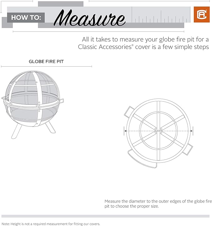 Classic Accessories Ravenna Water-Resistant 30 Inch Globe Fire Pit Cover