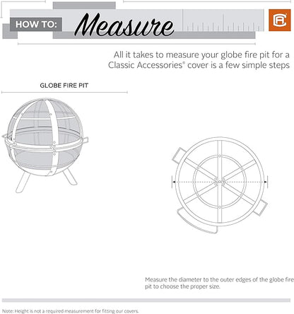 Classic Accessories Ravenna Water-Resistant 30 Inch Globe Fire Pit Cover
