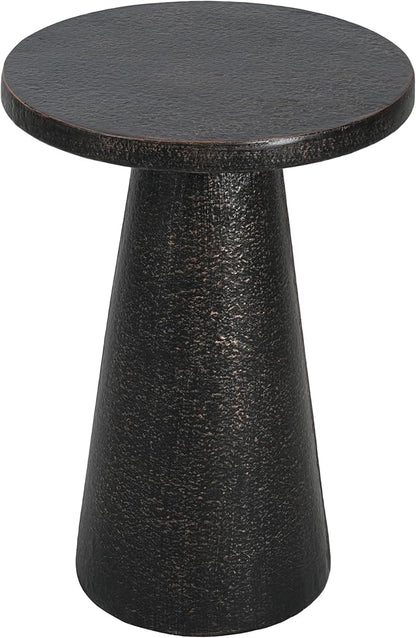 Christopher Knight Home Mongi 23.23" H MGO Indoor Outdoor Side Table, Patio Decorative Mushroom-Shaped End Table, Round Top Lightweight Concrete Garden Stool for Patio Balcony, No Assembly, Black