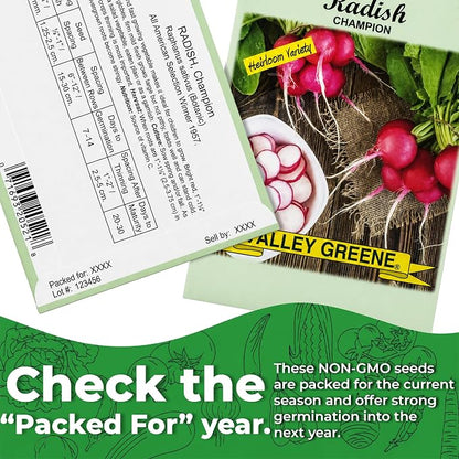 30 Packs of Deluxe Valley Greene Heirloom Vegetable Garden Seeds Non-GMO(Guaranteed 30 Different Varieties as Listed)