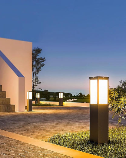 Outdoor Landscape Path Light E26 Bollard Lighting Fixture IP54 Waterproof Pathway Light with Stainless Steel Garden Floor Lamp Outdoor Walkway Lights for Lawn Courtyard Driveway Decoration