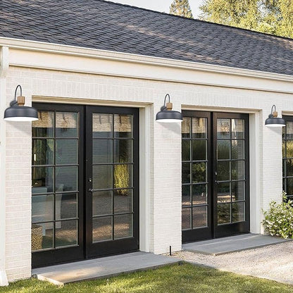 Outdoor Barn Light Hammered Barn Light, Farmhouse Exterior Wall Mount Light Vintage Wall Lighting Fixture Industrial Sconce Lantern for Porch, Entryway, Garage, Blue, 2 Pack, Large