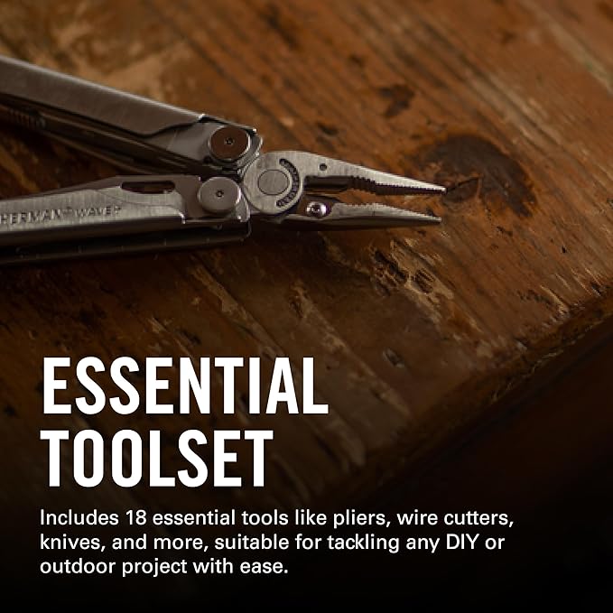 LEATHERMAN, Wave+, 18-in-1 Full-Size, Versatile Multi-tool for DIY, Home, Garden, Outdoors or Everyday Carry (EDC), Black