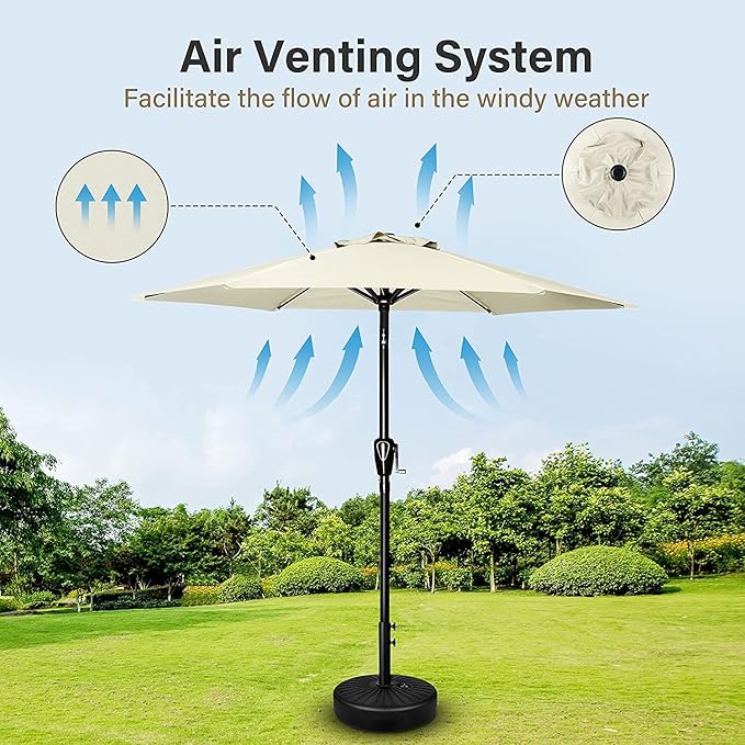 Simple Deluxe 9' Patio Umbrella Outdoor Table Market Yard Umbrella with Push Button Tilt/Crank