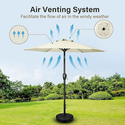 Simple Deluxe 9' Patio Umbrella Outdoor Table Market Yard Umbrella with Push Button Tilt/Crank