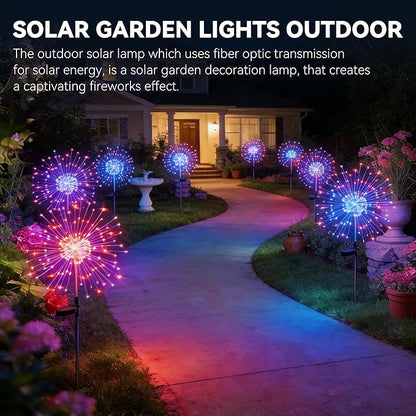 HPUFKOT Solar Garden Lights Outdoor,Waterproof Garden, 2PC 200 LED Twinkling Firework Lights Decorative with 8 Modes,Decor for Yard Patio Pathway Lawn for Yard Outside Fairy Decorative