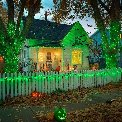 JMEXSUSS 2 Pack Green Christmas Lights, Total 400 LED 151FT Green Solar Lights Outdoor Waterproof, 8 Modes Solar String Light for Outside Patio Yard Tree Christmas Decorations