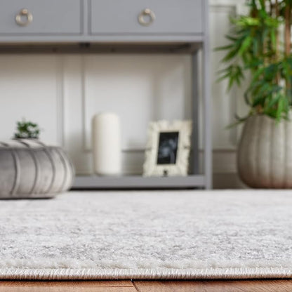 SAFAVIEH Adirondack Collection Accent Rug - 4' x 6', Ivory & Silver, Oriental Medallion Design, Non-Shedding & Easy Care, Ideal for High Traffic Areas in Entryway, Living Room, Bedroom (ADR108B)