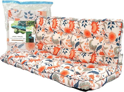 Replacement Cushions for Swing, Swing Cushions 3 Seater Replacement, Waterproof Thicken Washable Pad Cushion for Outdoor Indoor Furniture Swing Patio (Sunflower Orange, 40x63 inch)