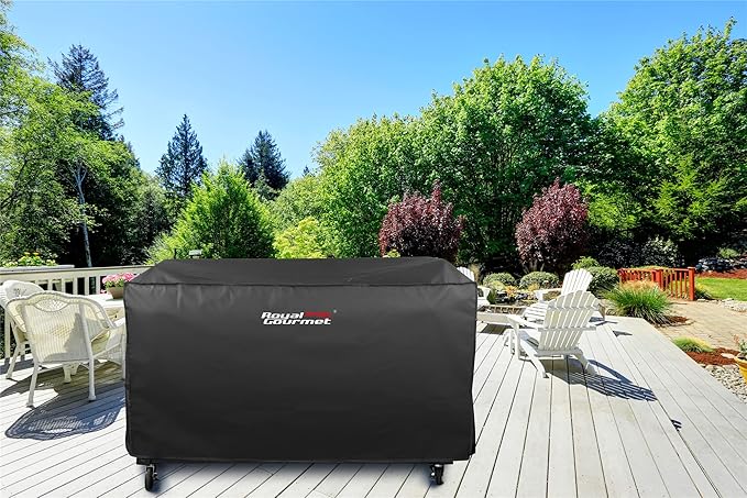 Royal Gourmet CR6008 60-Inch Grill Cover, Durable Oxford Polyester Outdoor BBQ Cover for Flat Top Griddle, Water Resistant, Weather Protection, Black