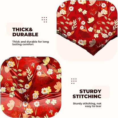 DANGHOOGY Wicker Chair Cushions, Waterproof Outdoor Loveseat Cushions for Patio Furniture, Tufted Wicker Furniture Cushions, 1 Loveseat and 2 U-Shaped Cushions (Black Floral)