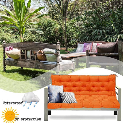 Replacement Cushions for Swing, Swing Cushions 3 Seater Replacement, Waterproof Thicken Washable Pad Cushion for Outdoor Indoor Furniture Swing Patio (Orange, 40x60 inch)