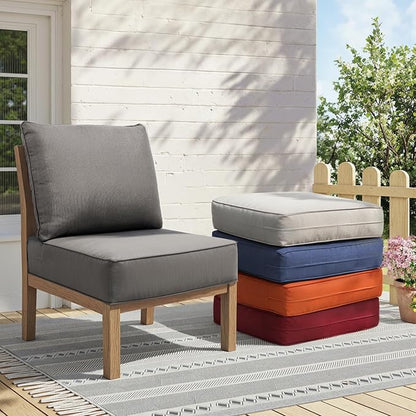 Outdoor Cushion Set for Furniture Patio Furniture, UV Resistant, Water Resistant - 6 Inch Thick Foam Garden Cushions– 22x24 Inch Patio Seat Covers for Chair/Sofa/Couch | Grey | 6-Pack |