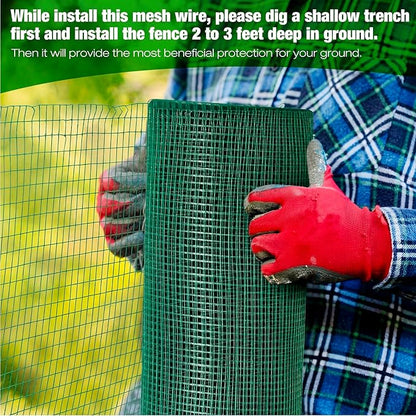 Tatuo Hardware Cloth 1/2 Inch 48in x 150ft Hot Dip Galvanized After Welded Cage Mesh Rolls 21 Gauge Metal Chicken Wire Roll Wire Fencing Poultry Netting for Raised Garden Rodent Animals(Green)