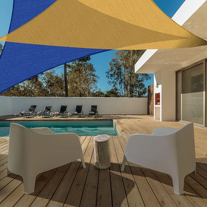 AsterOutdoor Sun Shade Sail Triangle 16' x 16' x 16' UV Block Canopy for Patio Backyard Lawn Garden Outdoor Activities, Terra