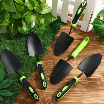 16 Pcs Garden Shovel Aluminum Alloy Heavy Duty Trowel Small Digging Shovels Metal Hand Trowel Spade with Soft Handle for Garden Lawn Yard Planting Tool (Shovel with Ruler,Green)