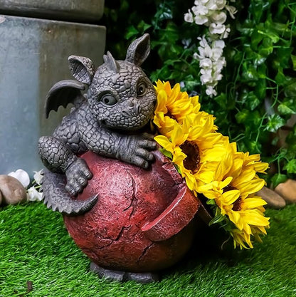 Ebros Gift Right Facing Playful Climbing Dragon Baby Planter Pot Mythical Fantasy Home Patio Garden Decor Resin Statue 12.5" H