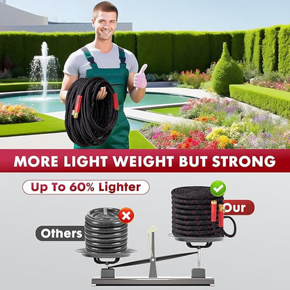 PANYEE 100FT Garden Hose, Flexible Water Hose,Lightweight Non-Expanding Leak Proof hose with 10 Functions Sprayer, Durable, Anti-Kink,Pressure Resistant for Yard, Outdoor