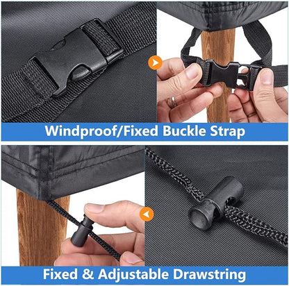 Mrrihand Heavy Duty Patio Sofa Cover Waterproof, 3-Seater Outdoor Sofa Loveseat Cover, Outdoor Patio Furniture Cover with Air Vent and Handles, 78" W×42" D×32" H, Black