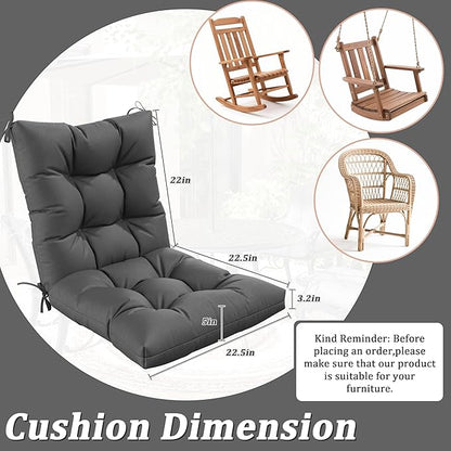 Patio Seat&Back Chair Cushions for Outdoor Furniture，Comfortable Cushions for Rocking/Dining/Lawn Chair-Set of 2