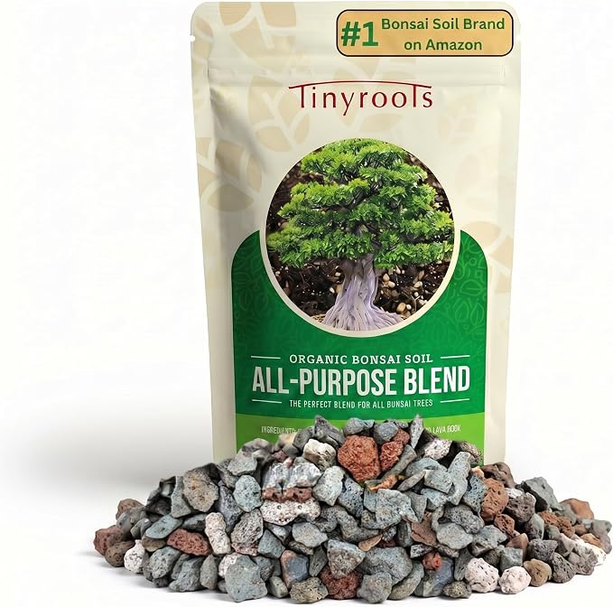 Bonsai Soil Mix by Tinyroots - All Purpose Bonsai Soil Mix Ready to Use Blend, Used for All Varieties of Bonsai Trees, 2.25 Quarts