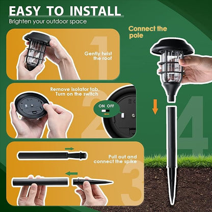 SOLPEX Solar Lights for Outside, Solar Outdoor Pathway Garden Lights Waterproof, Solar Powered Landscape Lighting for Yard, Garden, Pathway, Patio, Porch, Walkway, Driveway, 8 Pack(Cold White)