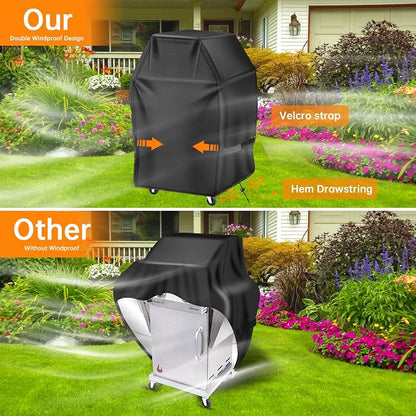 Aoretic Grill Cover, 40 inch BBQ Gas Grill Cover for Outdoor Grill, Charbroil Grill Cover Barbecue Waterproof, Anti-UV for Weber Char-Broil Monument, Dyna-glo Nexgrill Spun Polyester