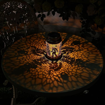 Cooo 2 Pack Solar Lanterns Outdoor Waterproof & Solar Pathway Lights Gold Wild Man Landscape Path Lights Christmas Lights Gifts for Women Mom Grandma for Garden Yard Patio Backyard Porch Decorations