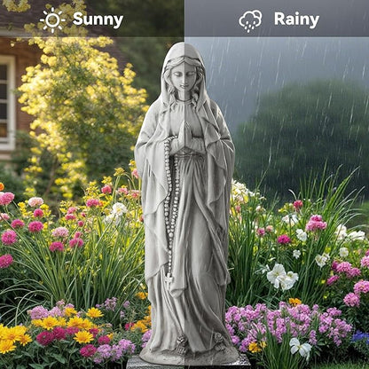 Virgin Mary Praying Statue, Large 30" Outdoor Religious Garden Statue, Blessed Mother Mary Statues Catholic, Durable Weather MGO Stone Sculptures Decorations for Home,Yard,Patio,Forch