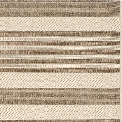 SAFAVIEH Washable Rug Outdoor Courtyard Collection - 2' x 3'7", Brown & Bone, Non-Shedding & Easy Cleaning, Ideal for Patio, Front Door, Entryway, Doormat (CY6062-242)