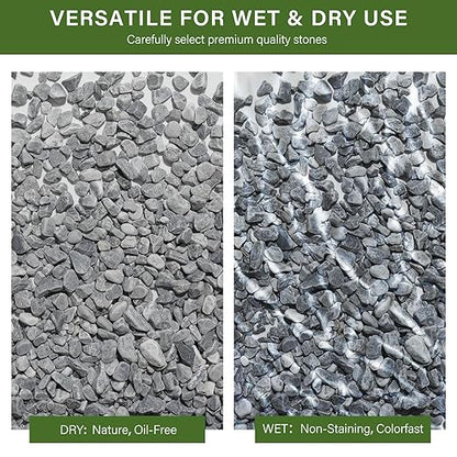 NUPICK 3 lbs Pebbles for Indoor Plants, 3/8 Inch Pea Gravel for Fish Tank, Decorative Rocks for Succulent, Natural River Stones for Vases, Cactus, Landscaping, Bird Bath, Aquarium, Grey