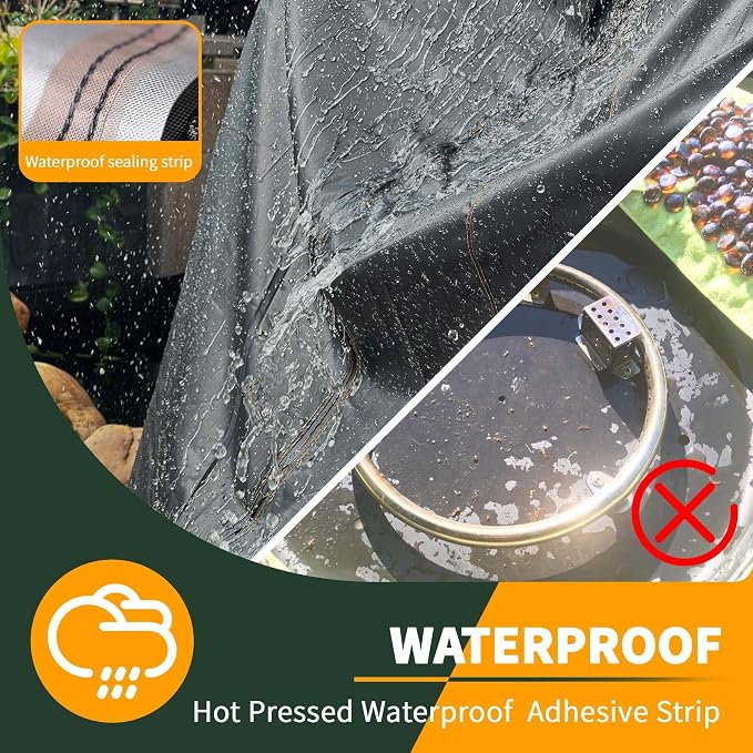 Enzeno Fire Pit Cover Round,41inch Outdoor Round Firepit Cover,Waterproof Oxford Cloth Patio Fire Cover for Outdoor Fire Pit,Fits 38-40 inch Gas Firepit/Bowl(41" Dia X 20" H)