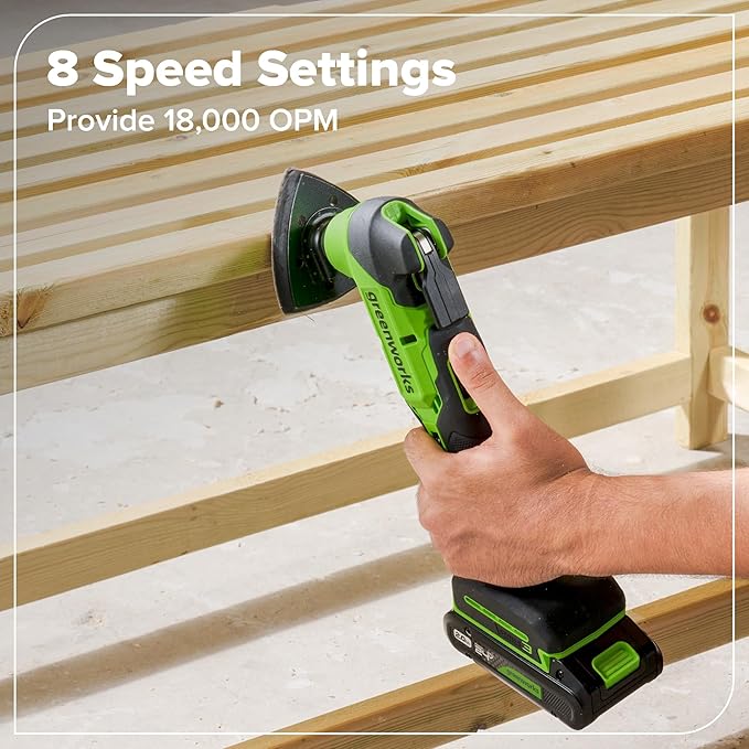 GREENWORKS 24V (5-TOOL) Combo (Drill + Impact Driver + Circular Saw + Multi-Tool + Flashlight), 4.0Ah + 2.0Ah (24,000mAh Power Bank) Batteries, (2) Cables, 65W Rapid Charger