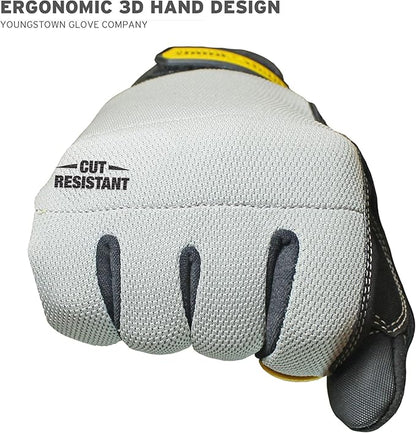 Youngstown Glove Cut Resistant General Utility Synthetic Work Gloves For Men - Kevlar Lined - Gray, X-Large