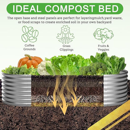 BTDVR 3 PCS 6×3ft Galvanized Raised Garden Bed Outdoor, Metal Raised Beds for Vegetables, Above Ground Garden Box for Flower, Steel Garden Bed for Gardening
