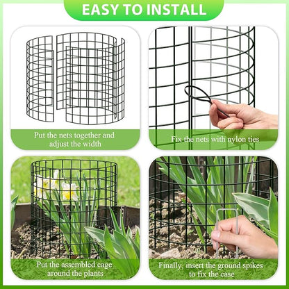30Pcs Plant Protector from Animals: 10 Pack Metal Mesh Plant Cages to Keep Animals Out - Garden Protection Bunny Barricades from Chicken Squirrels Rabbits for Flowers Vegetables
