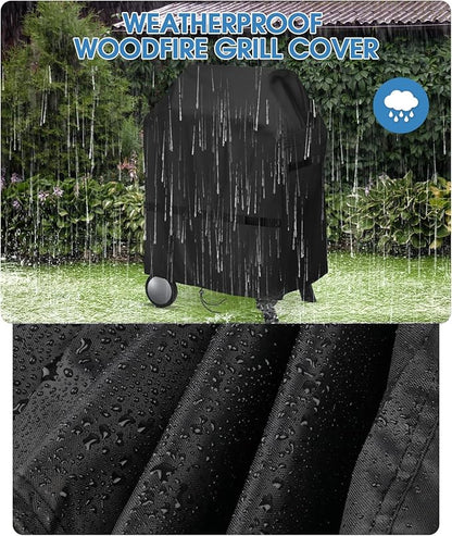 Grill Cover for Woodfire Outdoor Grills and Stand,Water-Resistant Outdoor Wood fire Covers for Grill Smoker (Cover Only)