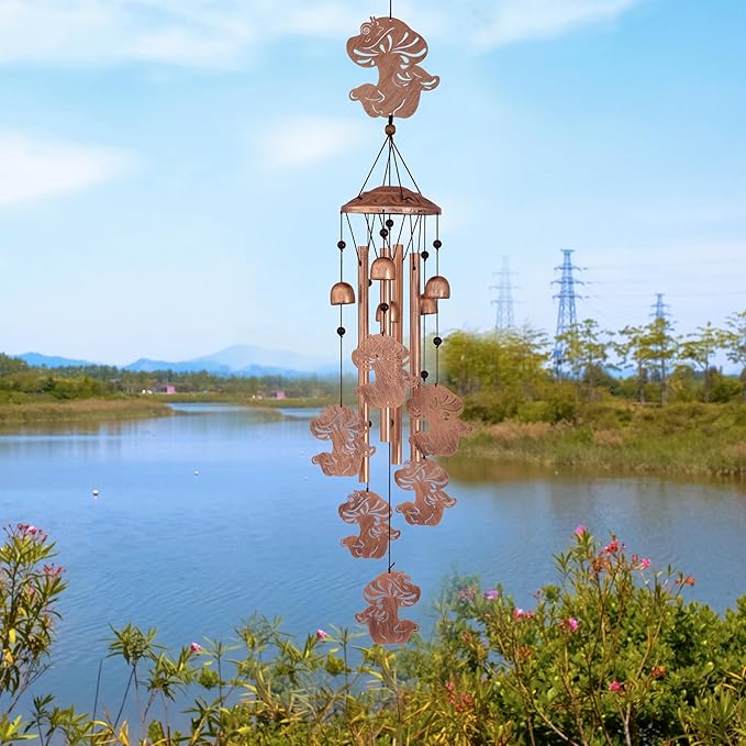 Mushroom Wind Chimes for Outside, Metal Windchimes Outdoors, Mushroom Gifts for Women/Men, Memorial/Birthday Gifts, Garden Decor for Outside, Patio or Yard, Durable Chimes for Outdoors