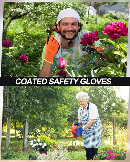 Maxcheck 54 Pairs PU Coated Gloves Bulk, Reusable Rubber Safety Gloves for Men Women Work Warehouse, Mechanic, Woodworking