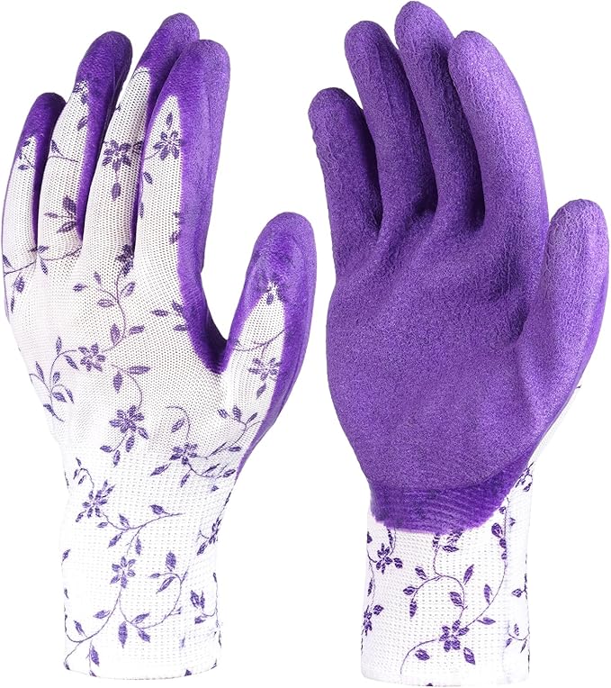 Gardening Gloves for Women Thorn Proof, Ladies Garden Gloves, Breathable Rubber Coated Yard Work Gloves