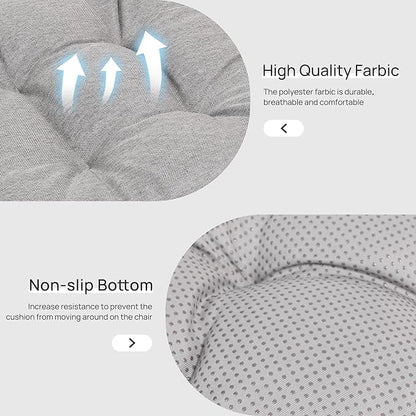 Love's cabin Memory Foam Chair Cushions Set of 4, 19"x19"x3.5" Indoor & Outdoor Seat Pads for Dining, Kitchen, Office, Patio Chairs - Light Grey
